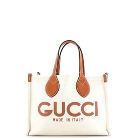 Gucci Logo Shopper Tote Printed Canvas