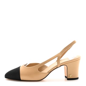 Chanel Goatskin Grosgrain Cap Toe CC