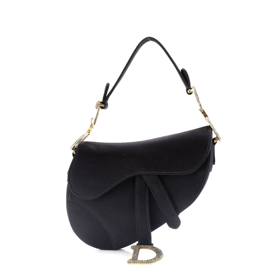 Christian Dior Saddle Handbag Satin with