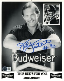 jack lambert autographed pittsburgh steelers 8x10
