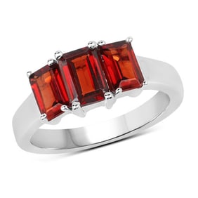 2.80 CT Genuine Garnet 14K White Gold Ring