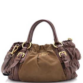 Prada Gaufre Convertible Satchel Leather and
