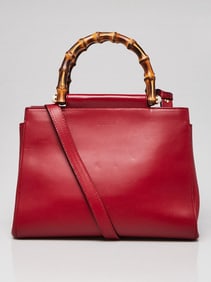 Gucci Red Smooth Calfskin Leather Nymphaea