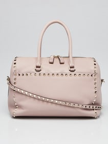 Valentino Blush Pebbled Leather Rockstud Duffle