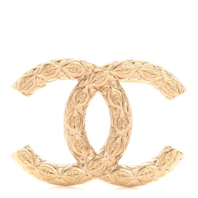 Chanel Metal CC Diamond Quilted Brooch