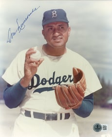 don newcombe autographed brooklyn dodgers 8x10