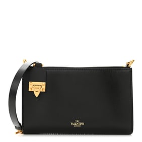 Valentino Garavani Grainy Calfskin Rockstud Zipper