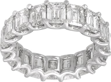 Diamond emerald cut eternity band with