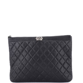 Chanel Boy O Case Clutch Quilted