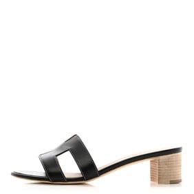 Hermes Calfskin Oasis Sandals 41.5 Black