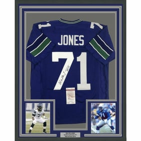 framed autographed/signed walter jones HOF 14