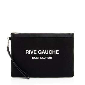 Saint Laurent Canvas Leather Rive Gauche