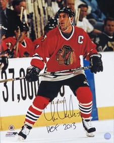 chris chelios signed blackhawks red jersey