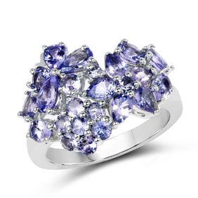 2.88 CT Genuine Tanzanite 14K White Gold Ring