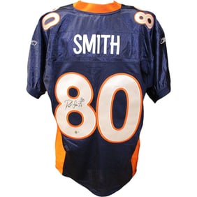 rod smith signed denver broncos blue
