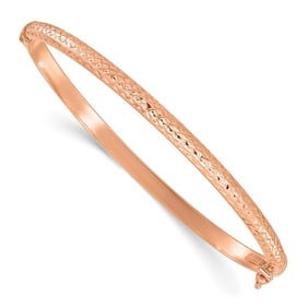 14K Rose Gold Diamond Cut 4mm