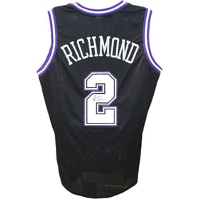 mitch richmond autographed/signed black pro style