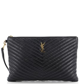 Saint Laurent Classic Monogram Wristlet Pouch