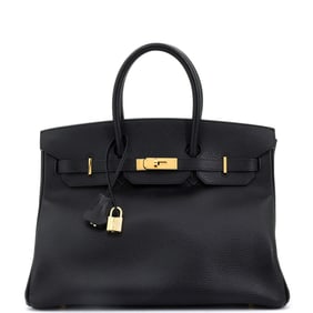 Hermes Birkin Handbag Noir Ardennes with