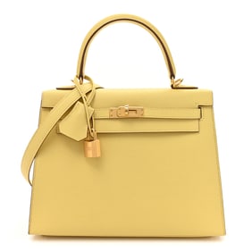 Hermes Epsom Kelly Sellier 25 Jaune
