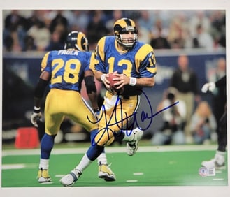 kurt warner signed rams 11x14 photo