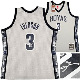 hoyas allen iverson autographed authentic m&n