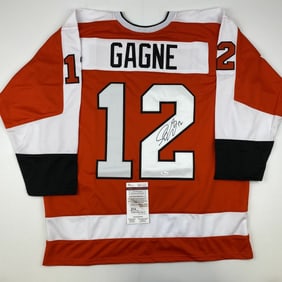 Autographed/Signed SIMON GAGNE Philadelphia Orange Hockey