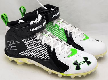russell wilson autographed under armor cleats