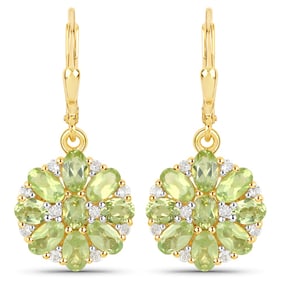 4.22 CT Genuine Peridot and White