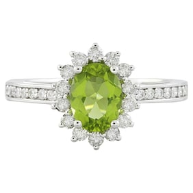 Natural Peridot Diamond Ring: Exquisite Beauty