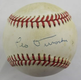 leo durocher signed rawlings baseball JSA