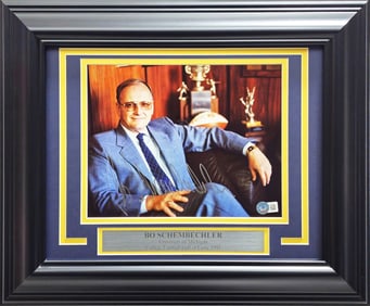bo schembechler autographed framed 8x10 photo