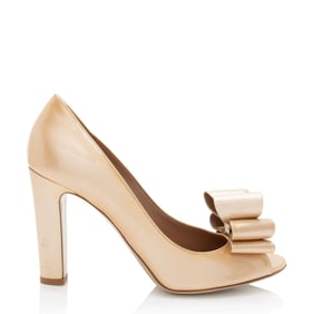 Valentino Patent Leather Rockstud Bow Peep