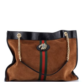 Gucci Rajah Chain Tote Suede Large