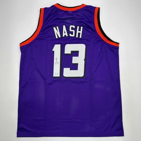 autographed/signed steve nash phoenix purple basketball