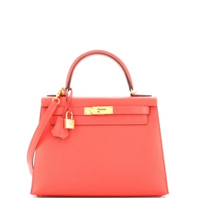 Hermes Kelly Handbag Rouge Pivoine Epsom