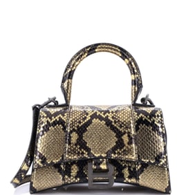 Balenciaga Hourglass Top Handle Bag Python