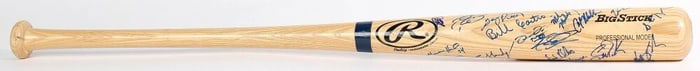 MILWAUKEE BREWERS TEAM SIGNED BAT POSEDNIK