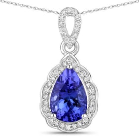 1.94 CT Genuine Tanzanite and White