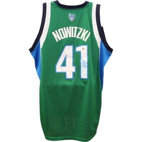 dirk nowitzki autographed dallas mavericks adidas