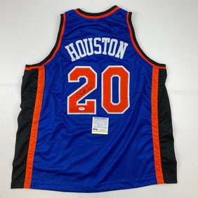 autographed/signed allan houston new york blue
