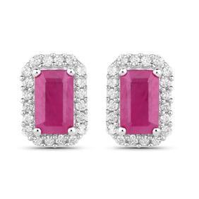 0.75 CT Genuine Ruby and White