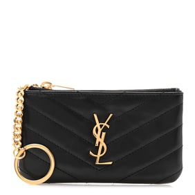 Saint Laurent Calfskin Matelasse Monogram Key