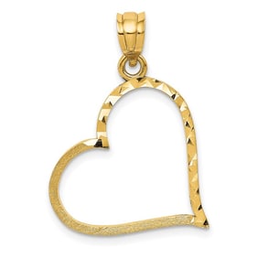 10K Yellow Gold Satin Diamond-cut Crooked