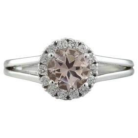 1.28 Carat Natural Morganite 14K Solid