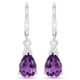 2.80 CT Genuine Amethyst and White