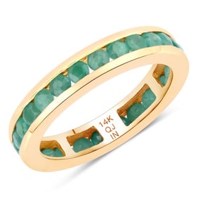 1.43 CT Genuine Emerald 14K Yellow