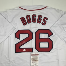 Autographed/Signed WADE BOGGS Boston White Baseball