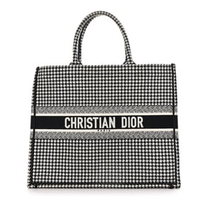 Christian Dior Canvas Houndstooth Embroidered Large