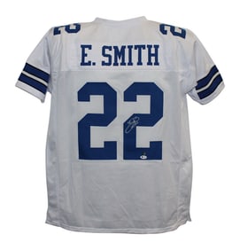 emmitt smith autographed/signed pro style white